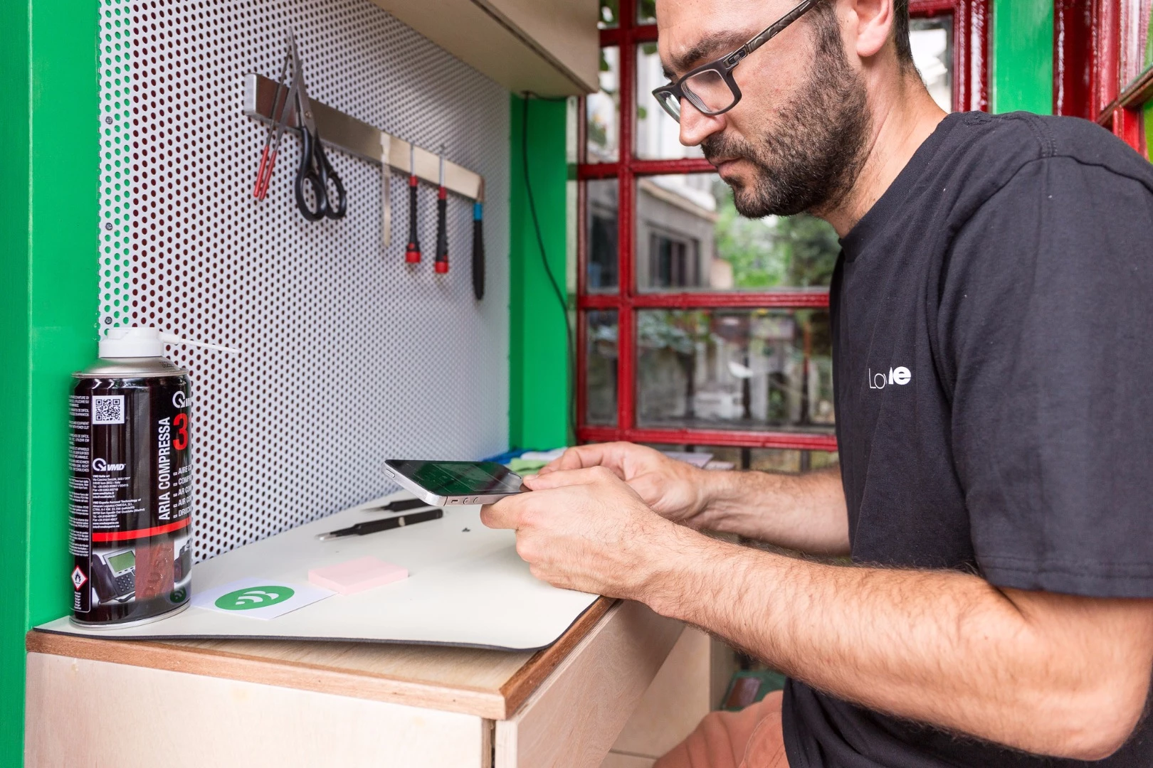 Each box is oriented differently, so Lovefone adapts the design to suit each location