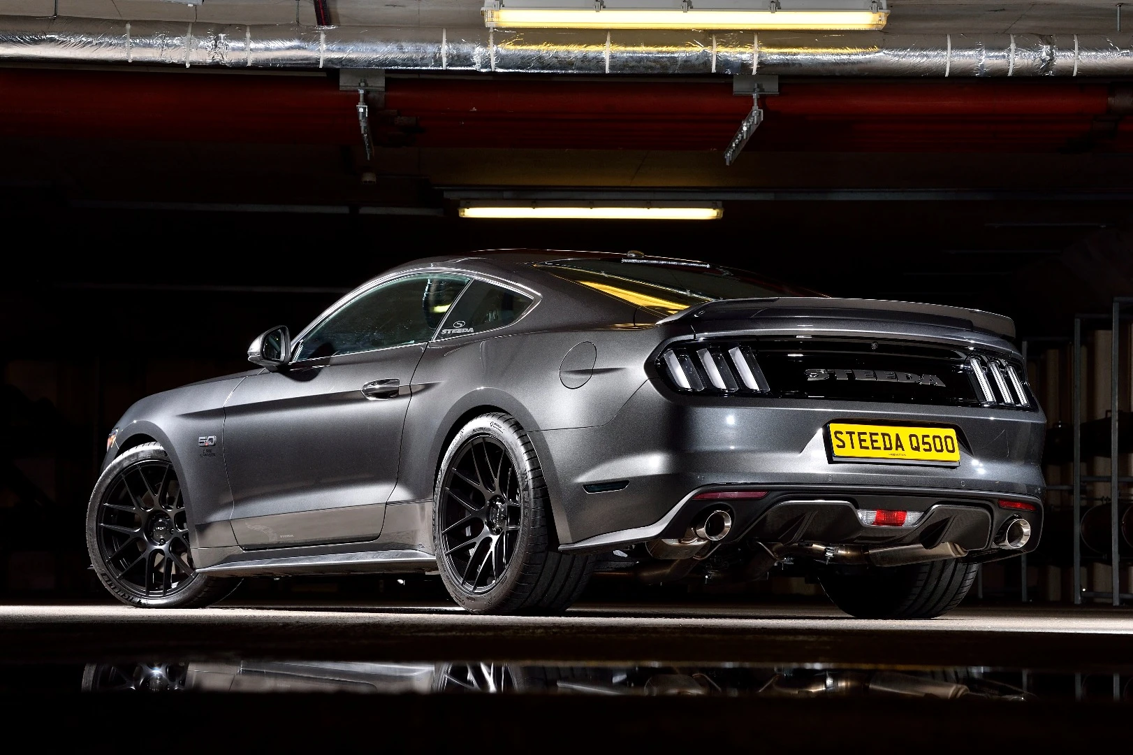 The standard 5.0-liter Mustang has 410-hp and 390 lb-ft of torque – thanks to a cold-air intake, revised engine mapping and a performance exhaust, the Q500 ups that to 480-hp and 485 lb-ft of torque