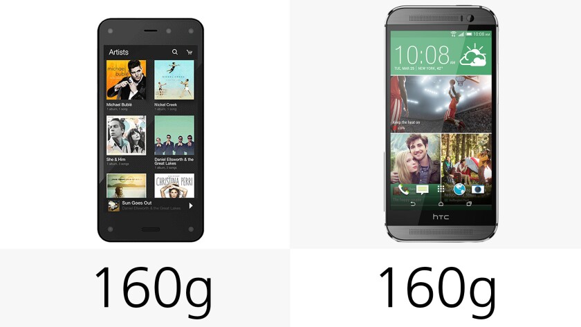 Both phones weigh 160 g