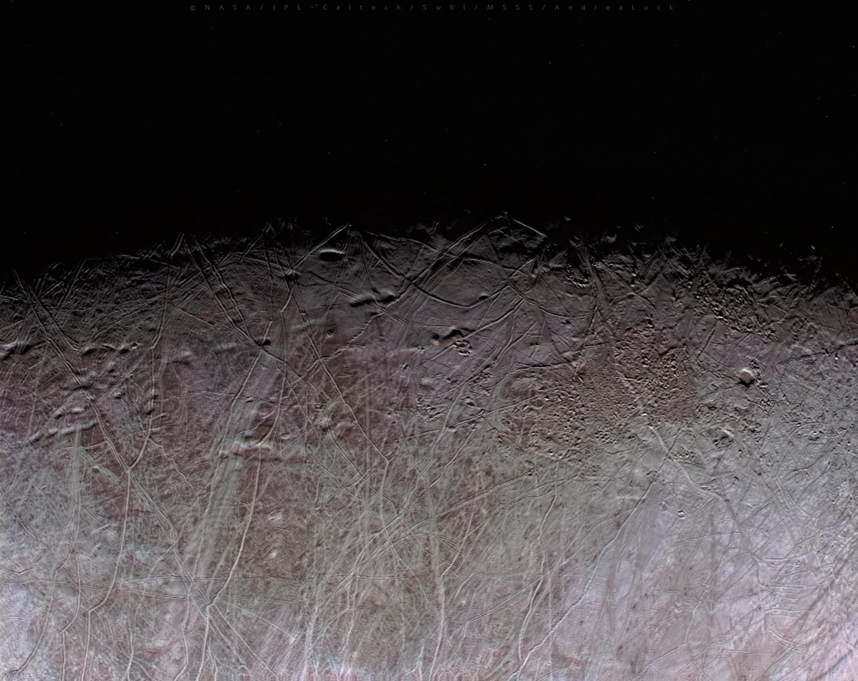 Color-enhanced image of the Jovian moon Europa