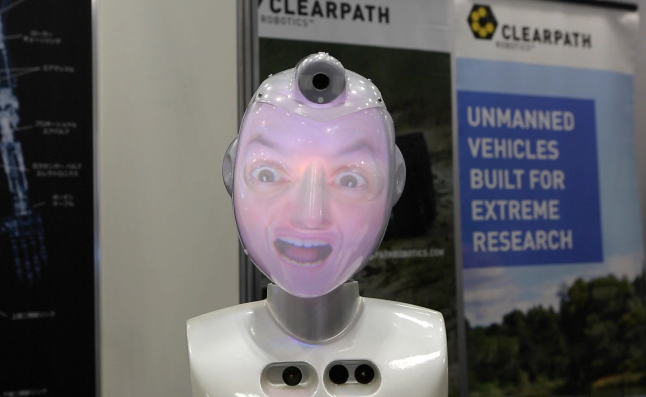 SociBot is capable of displaying a variety of facial identities