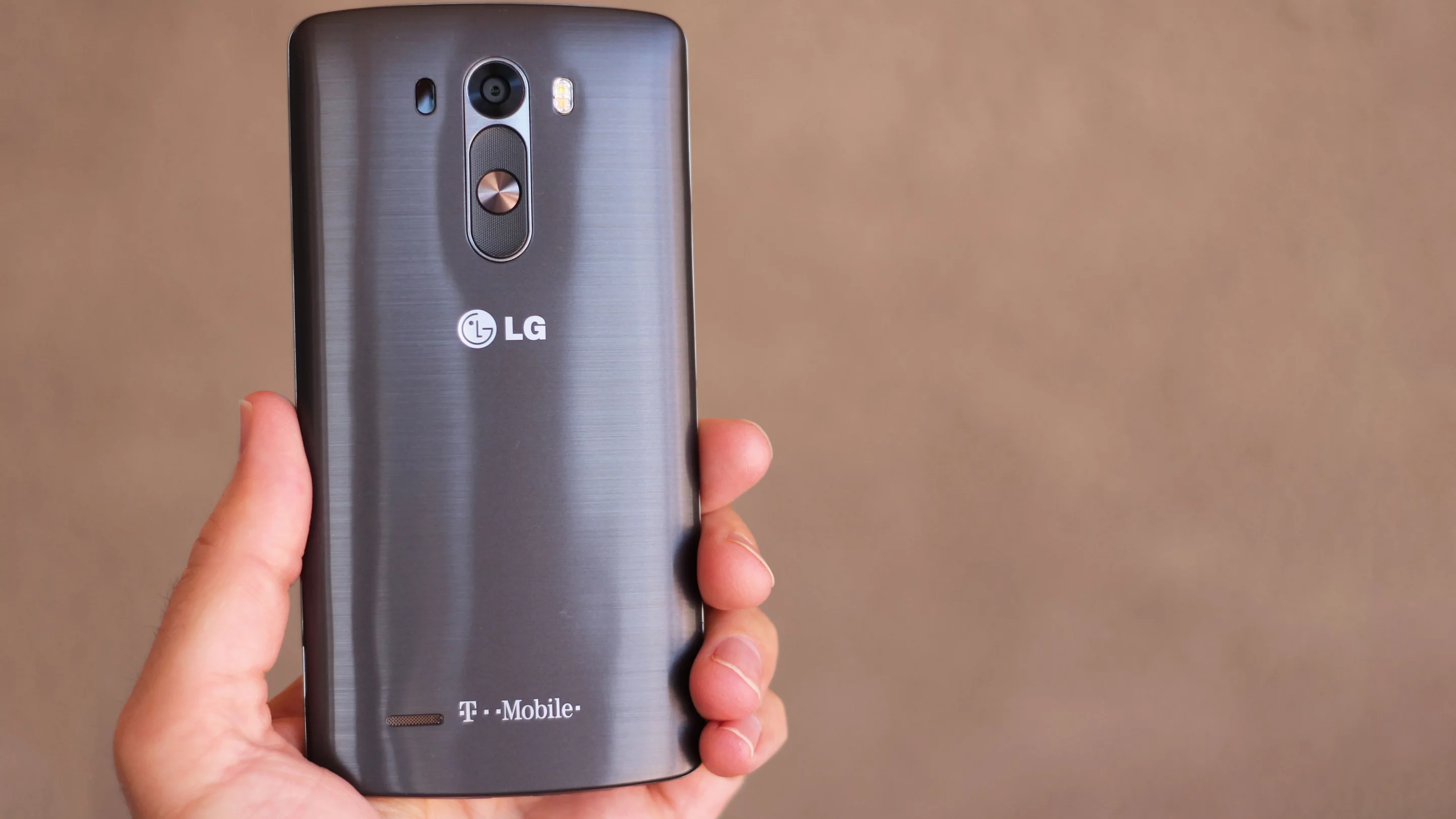 At a glance, the G3 might look like a metallic phone, but it's actually plastic – with a metallic film on top