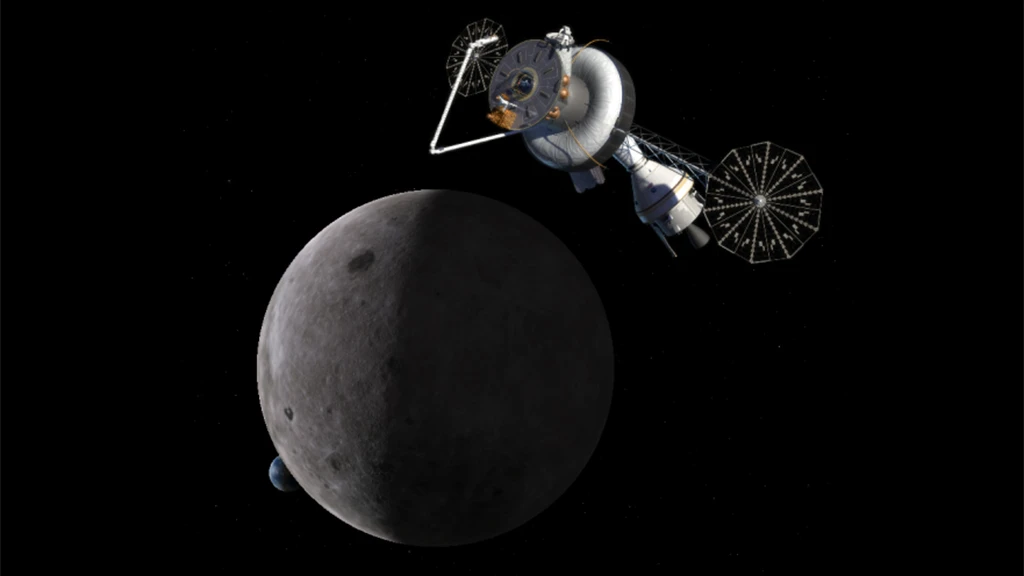 Astronauts manning a proposed deep space station on the far side of the Moon would need enhanced radiation protection (Image: NASA)