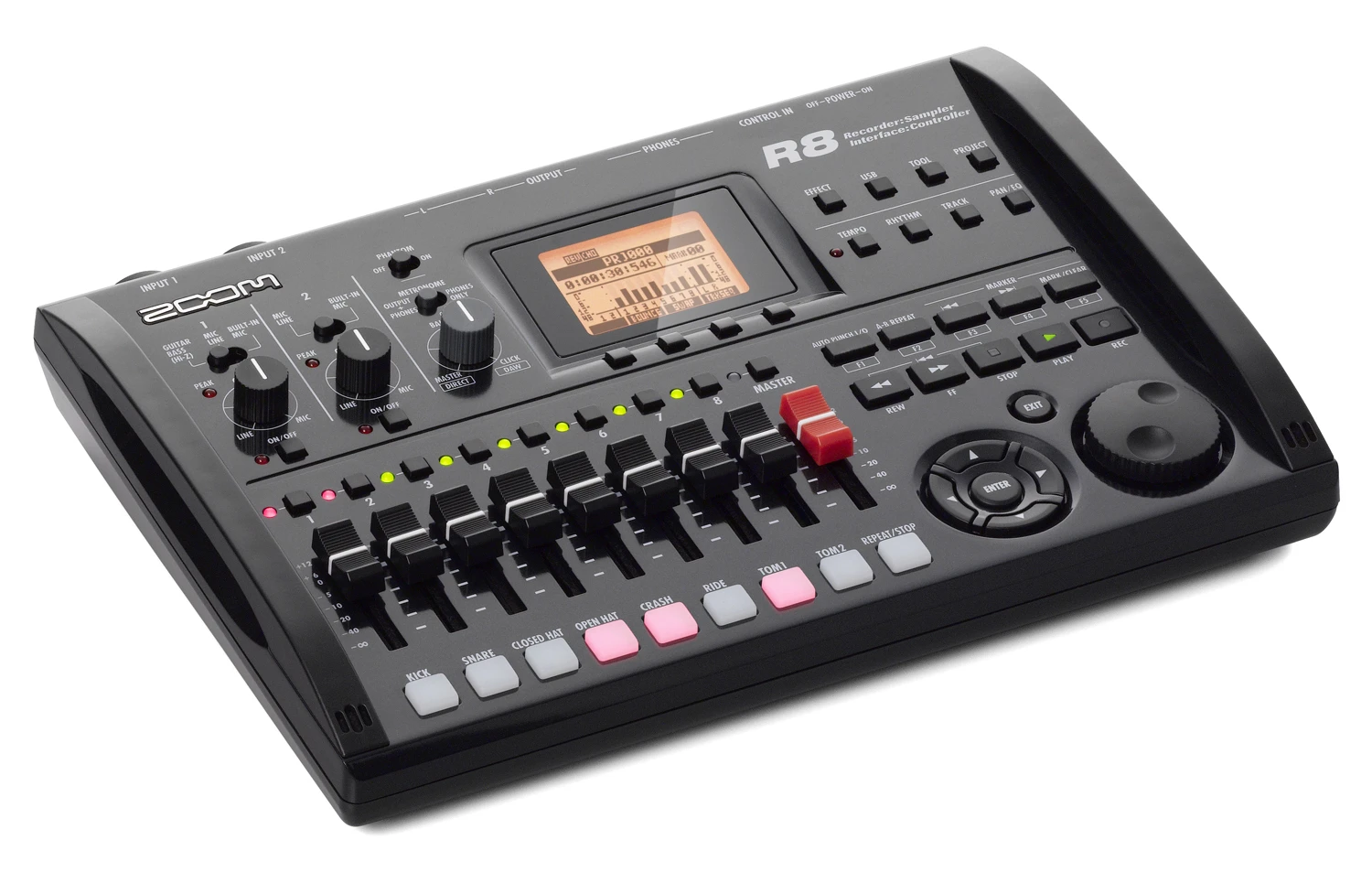 Music is recorded to 44.1/48kHz, 16/24-bit WAV format, there's 96kHz 24bit A/D and D/A conversion, a three-band equalizer and SDHC media card support for up to 100 track hours