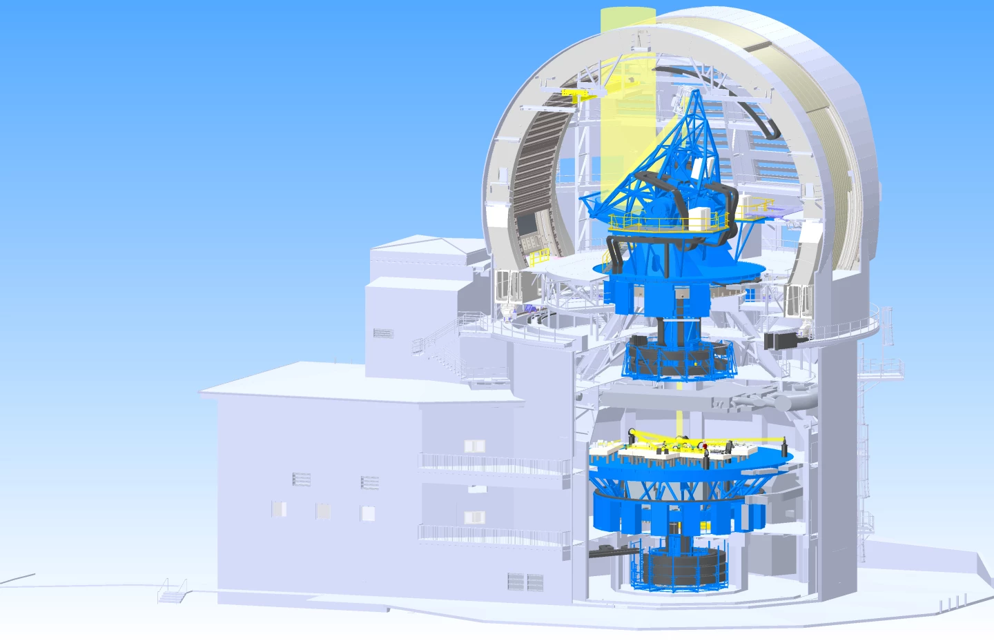 A cut-away rendering of DKIST (Image: L. Phelps)