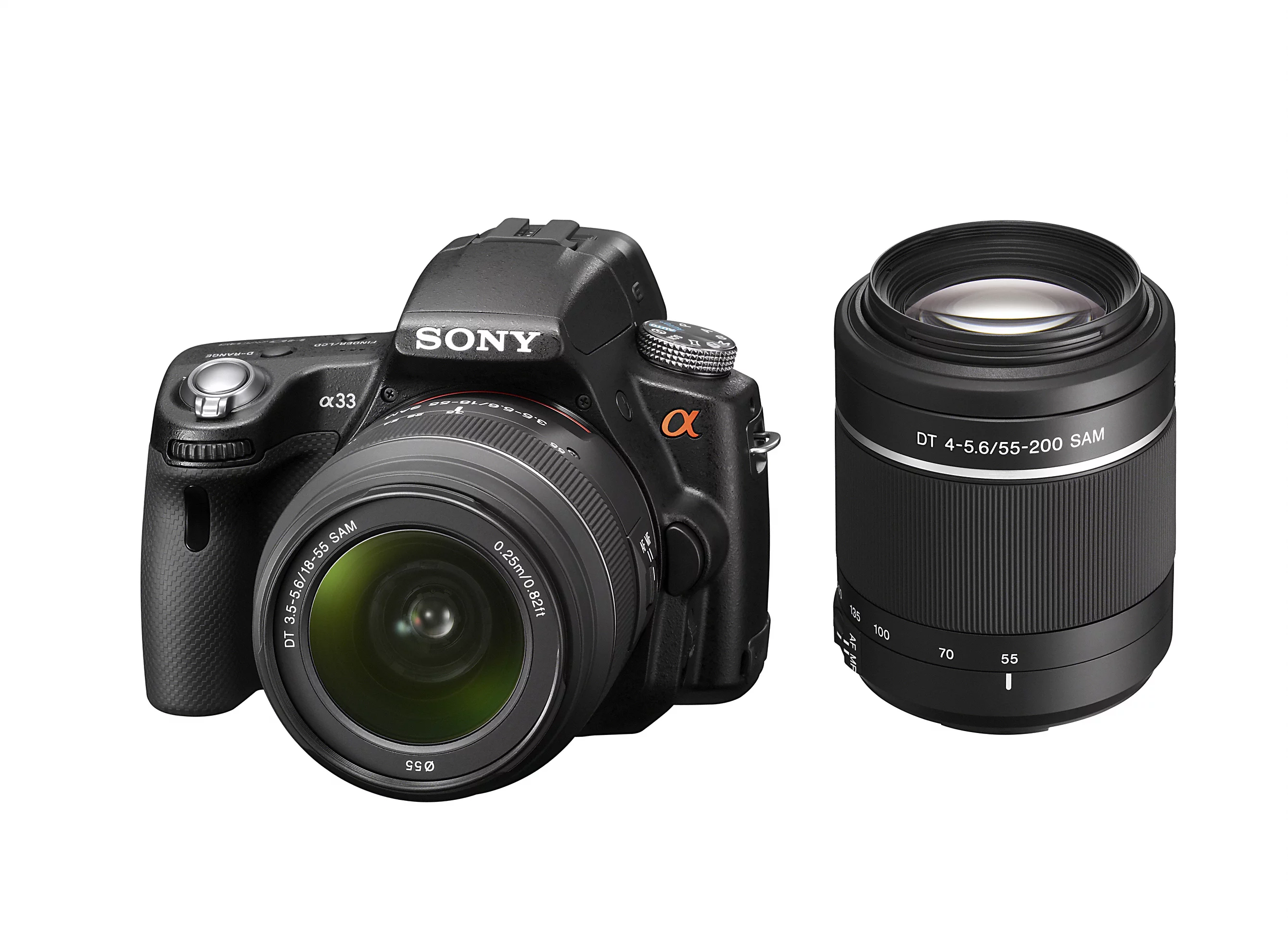Both the SLT-A55 and the SLT-A33 (shown) are compatible with the full range of over 30 A-mount interchangeable lenses