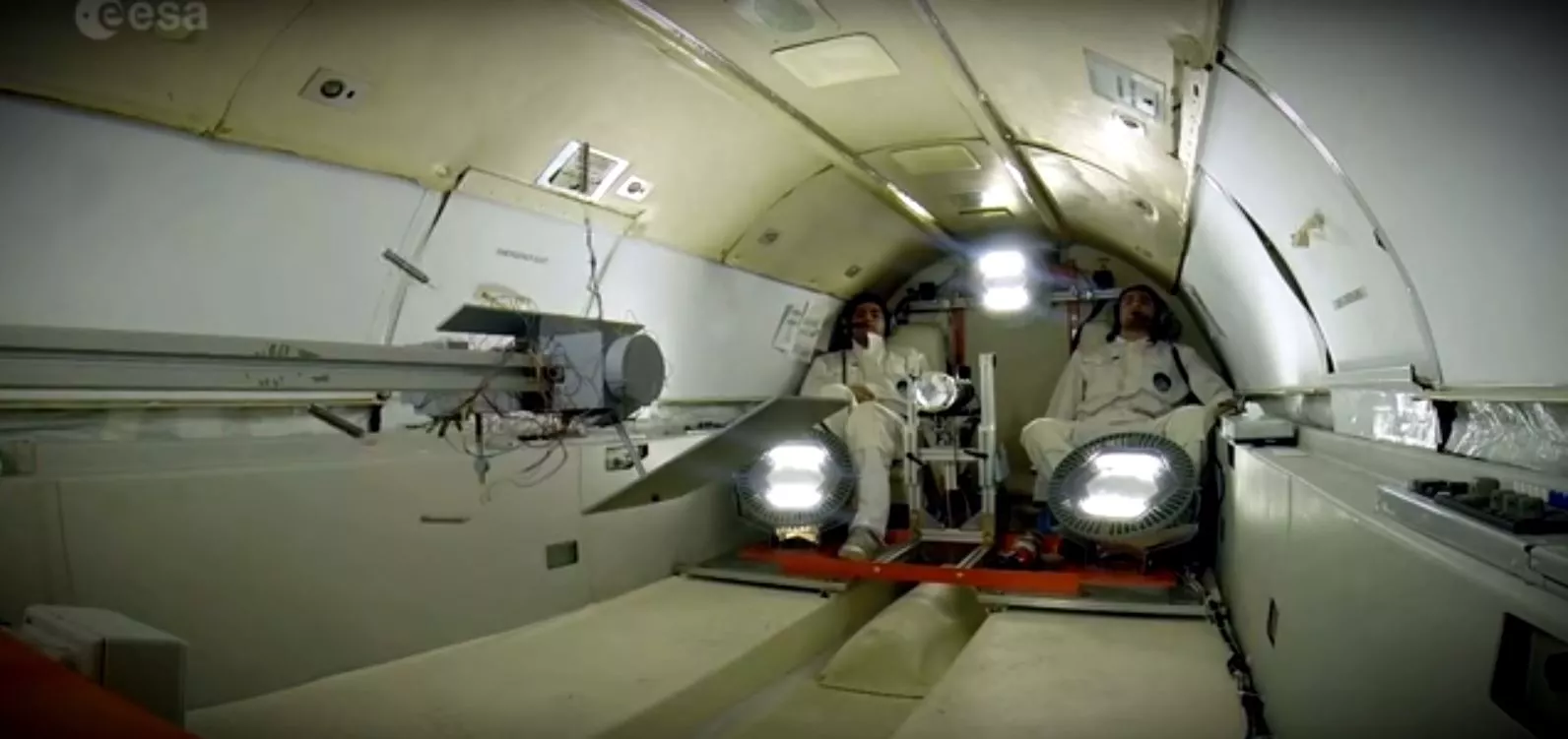 The net gun being tested in zero gravity