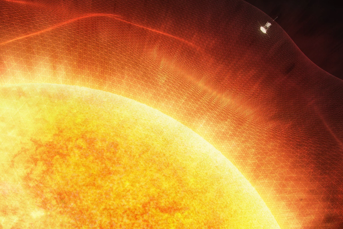 Artist's impression of the Parker Solar Probe entering the Sun's atmosphere