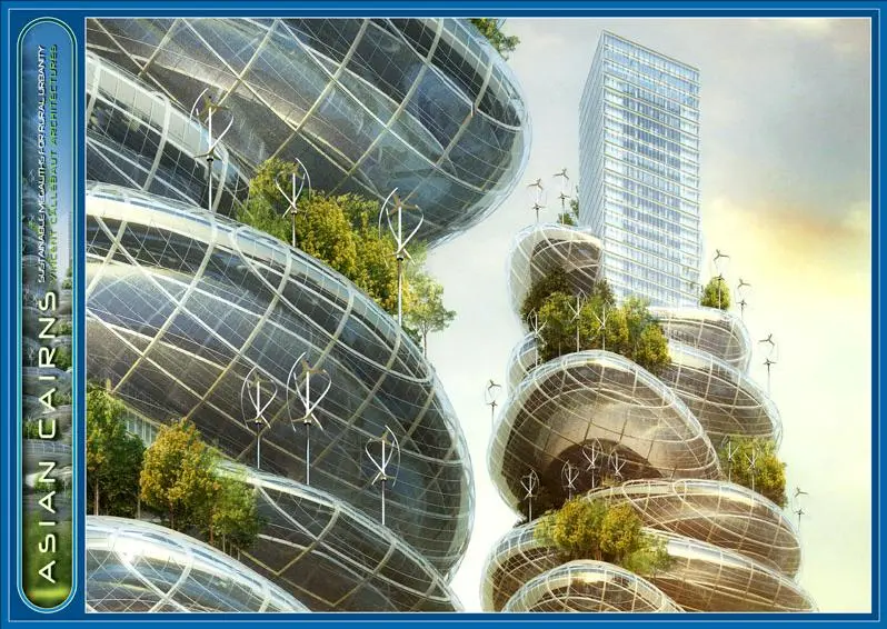 The Asian Cairn designers heavily incorporated vegetation into the mix as well with various orchards and gardens scattered both inside and outside the buildings