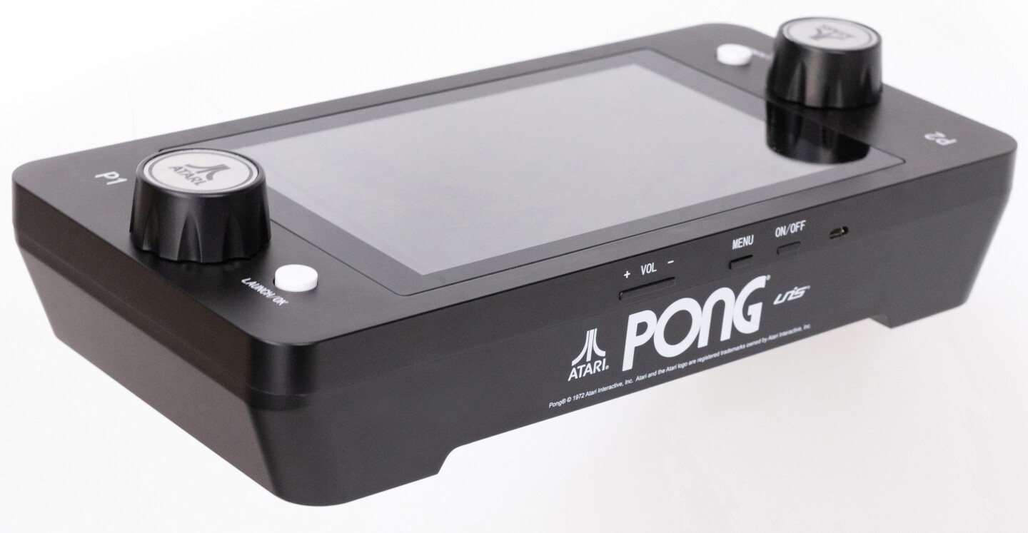 The Atari Mini Pong Jr has a knob at either end so two players can face off
