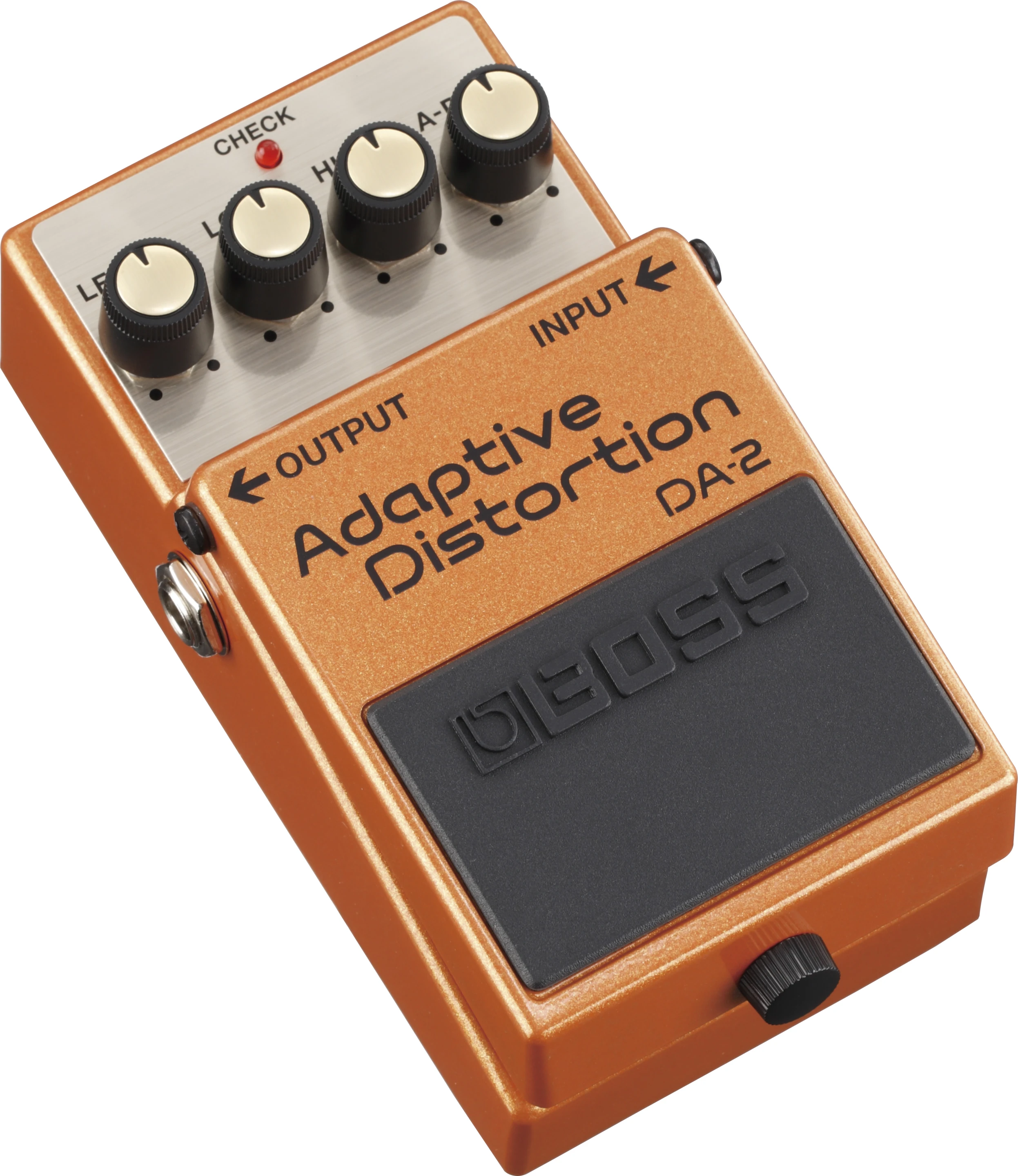 The BOSS DA-2 uses the MDP technology to adapt the distortion and create the best tone for every register
