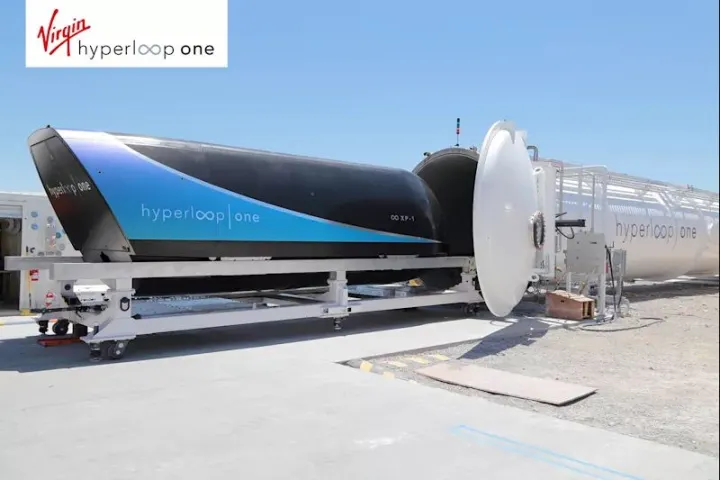 Virgin Hyperloop One uses pods travelling through evacuated tubes