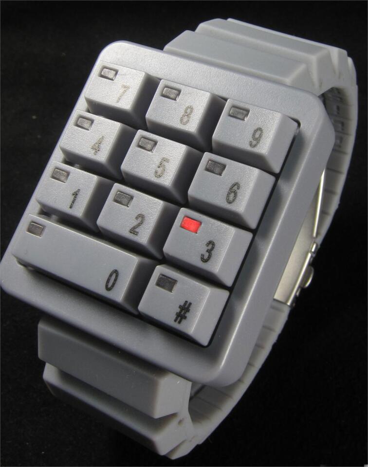 Click Keypad watch displays the time and date in a unique way