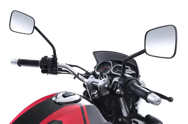 Upright riding position and a modern instrument cluster for the Bajaj V