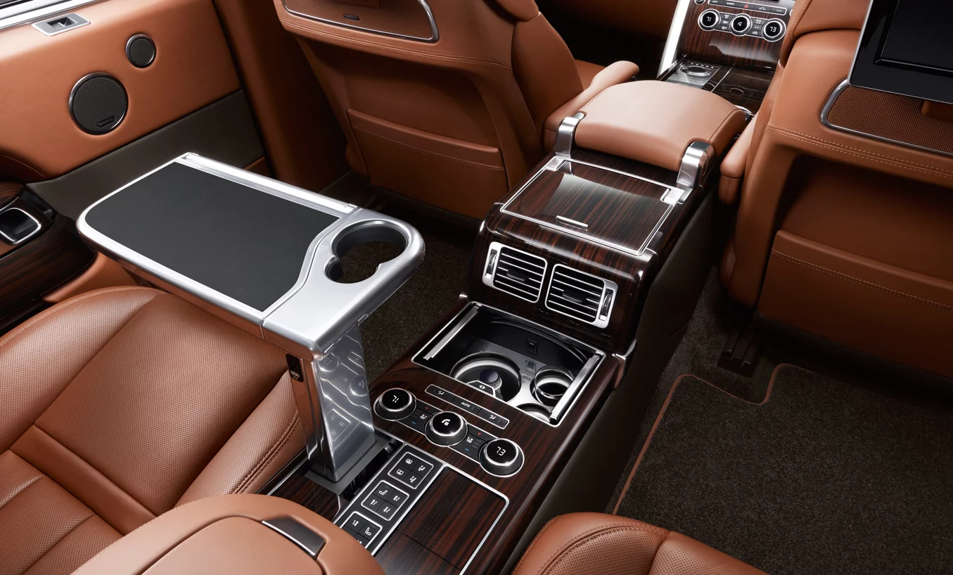 The rear consoles has powered tables