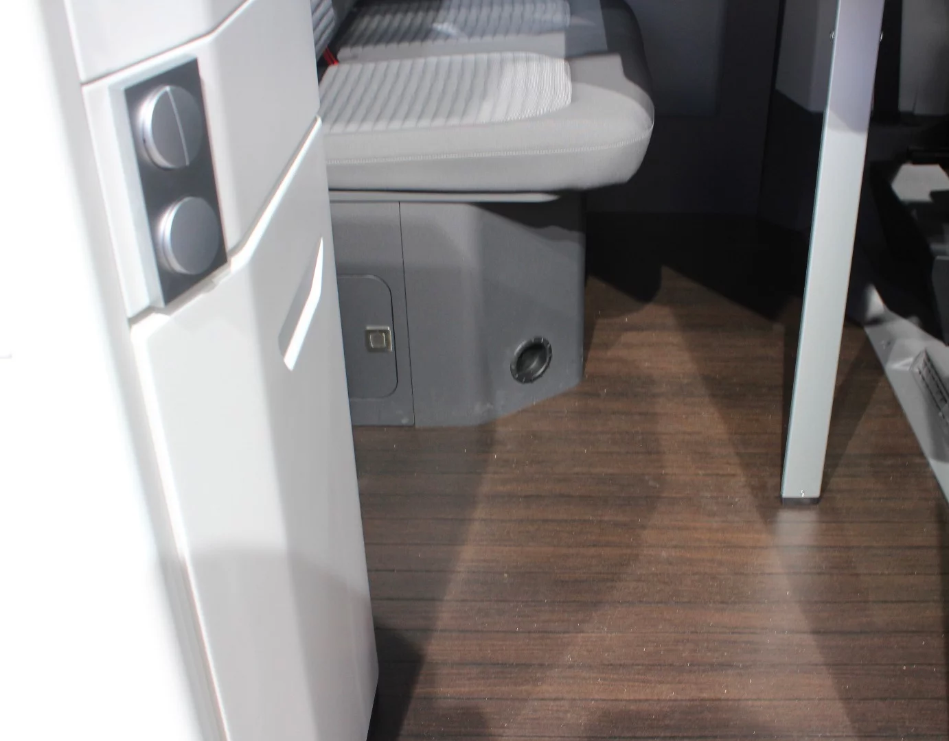 A quick shot of the nautical-style deck flooring inside the Grand California 680