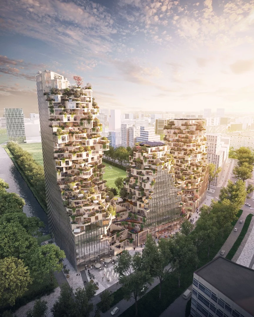 The three towers will integrate with the surrounding area, with public spaces said to extend into and over the buildings