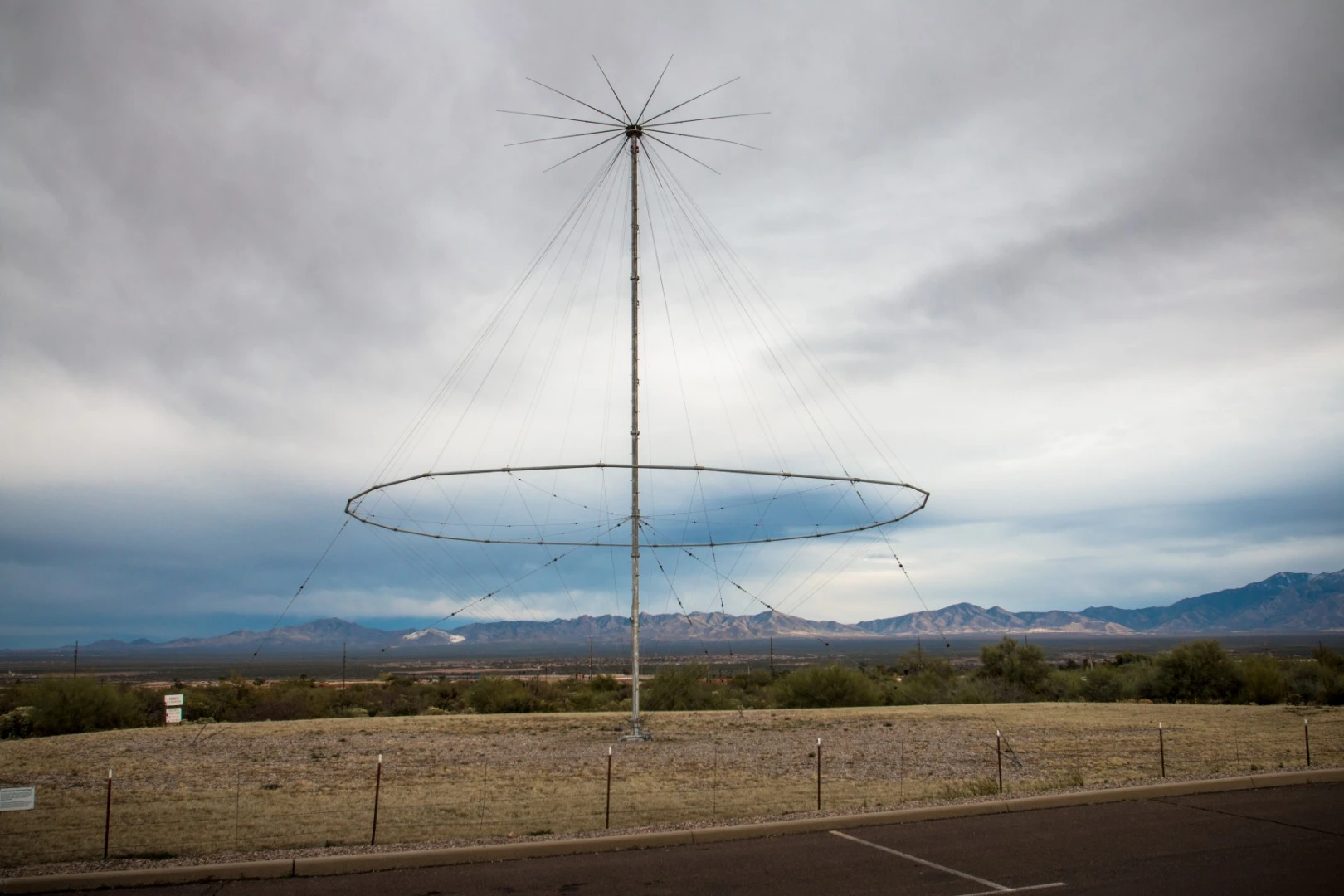 An above ground radio antenna used to keep in contact with NORAD
