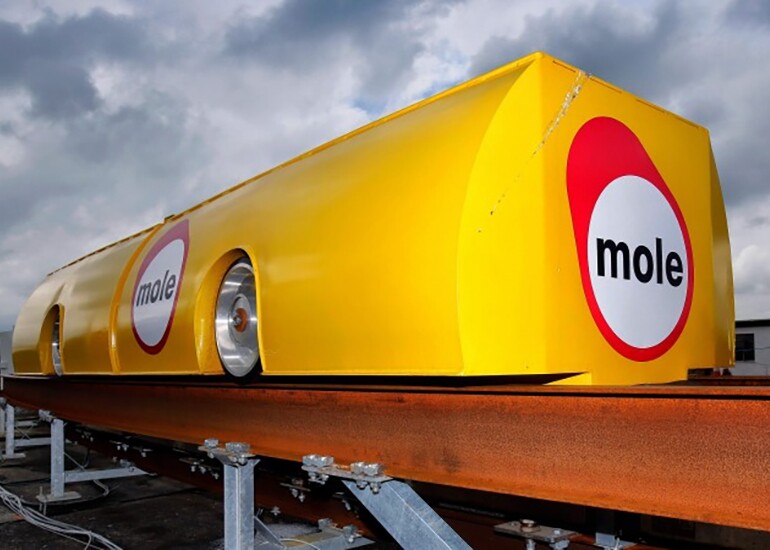 Capsules would not power themselves, instead electricity would be used to run linear induction motors built into the track (Photo: Mole Solutions)