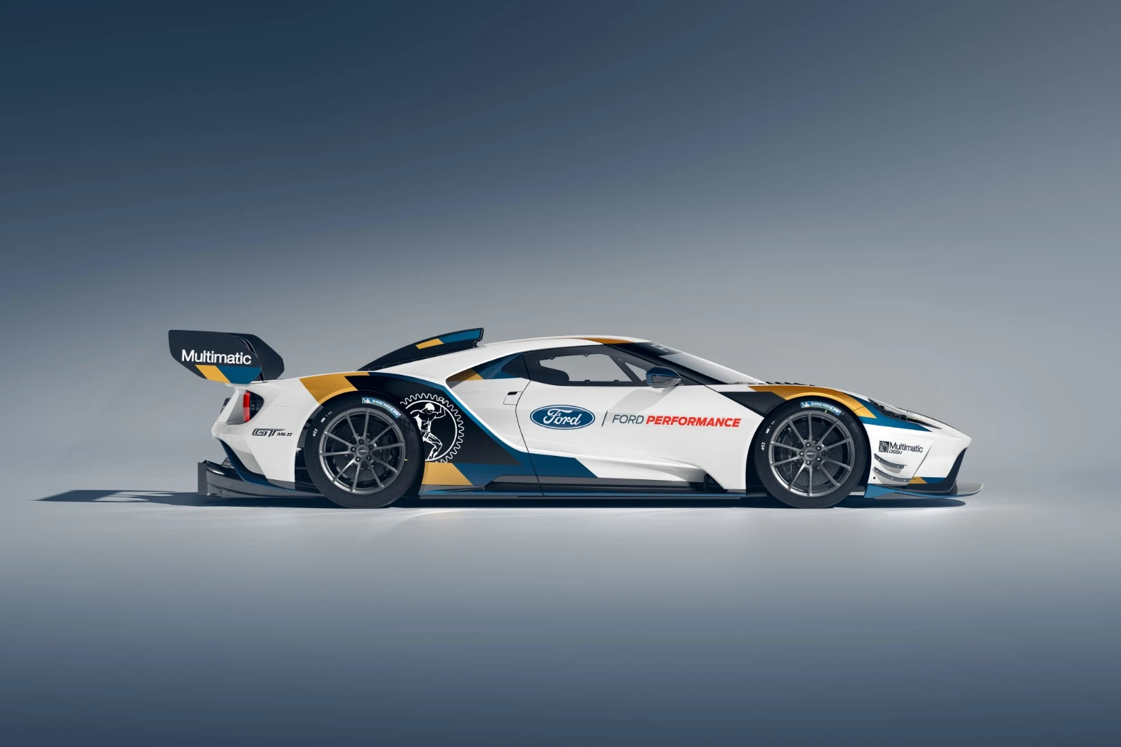 Ford has fitted the GT Mk II with 19-inch forged aluminum wheels and Michelin Pilot Sport GT tires