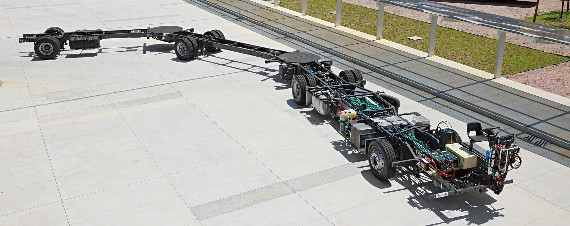 A look at the Volvo Gran Artic 300 chassis, which will eventually be topped with a body big enough for 300 passengers