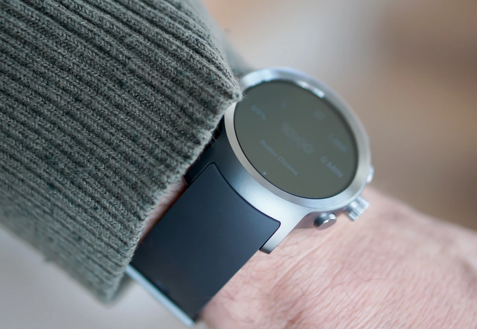 The Watch Sport is 14.2-mm (0.56-in) thick