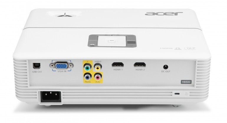 Acer H6500 projector inputs