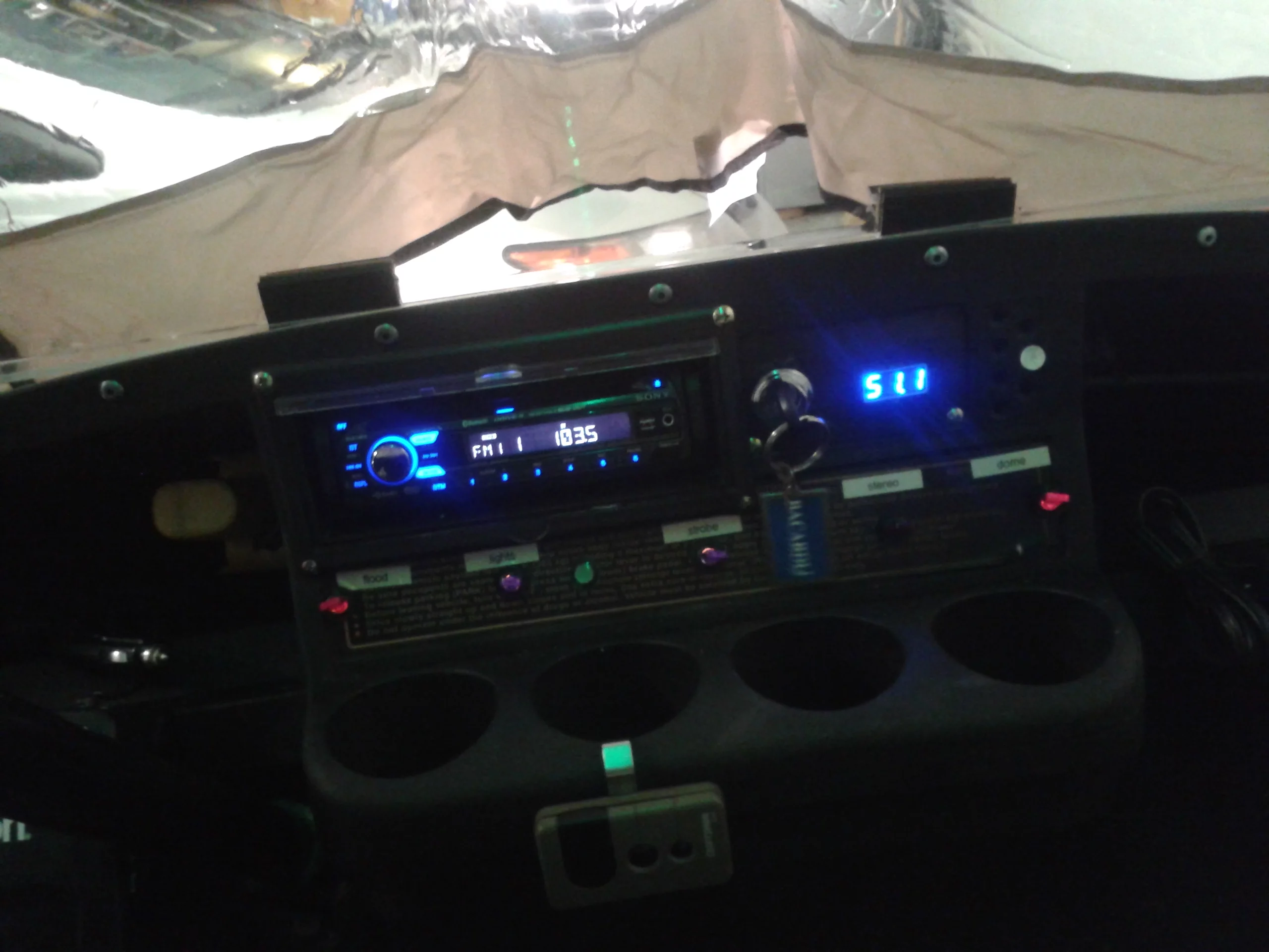 Baker installed a stereo to keep him company when clearing the roads