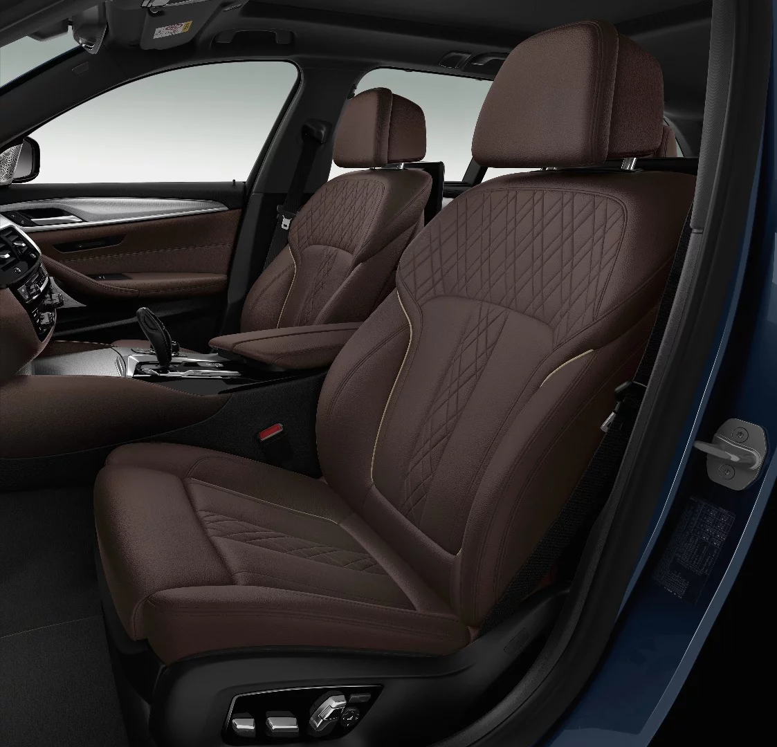 The leather detailing on the BMW M550d is very pretty