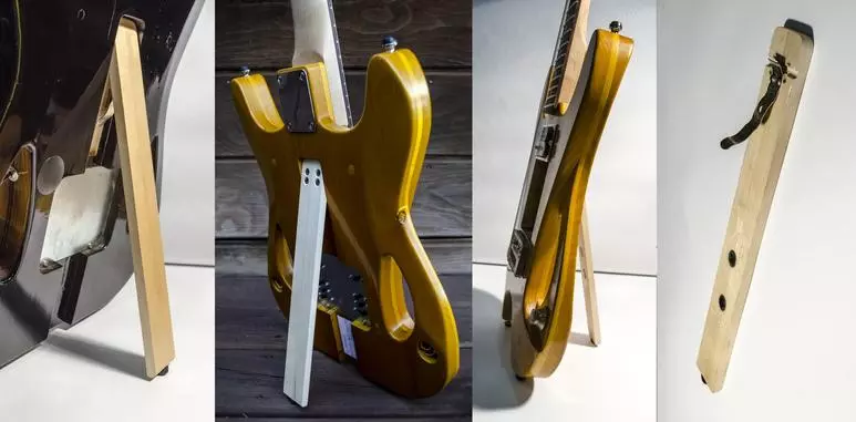 The Bergstok guitars include a novel integrated kickstand