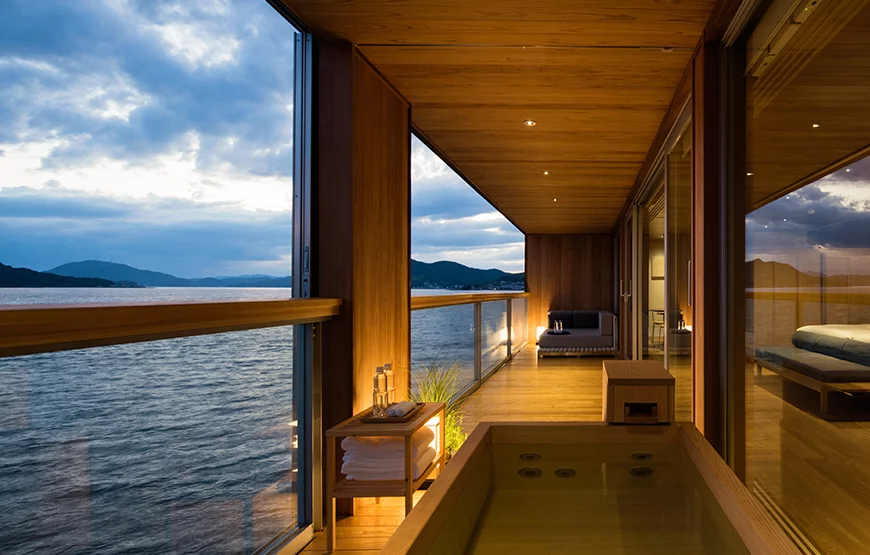 Grand Suite balcony by night