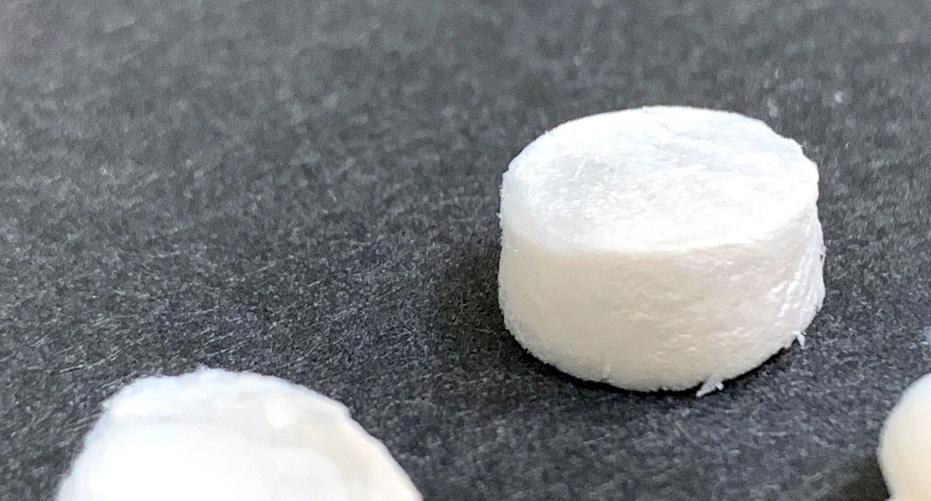 Samples of the new ceramic aerogel, which is incredibly lightweight and can withstand intense heat fluctuations