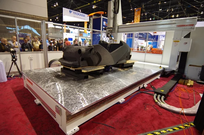 The printing and build process for the Strati was carried out at the International Manufacturing Technology Show 2014