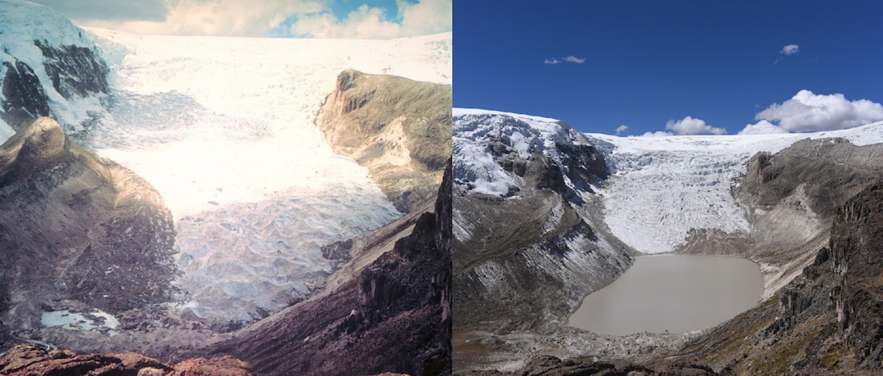 Scientific visualization of glacier retreat over time