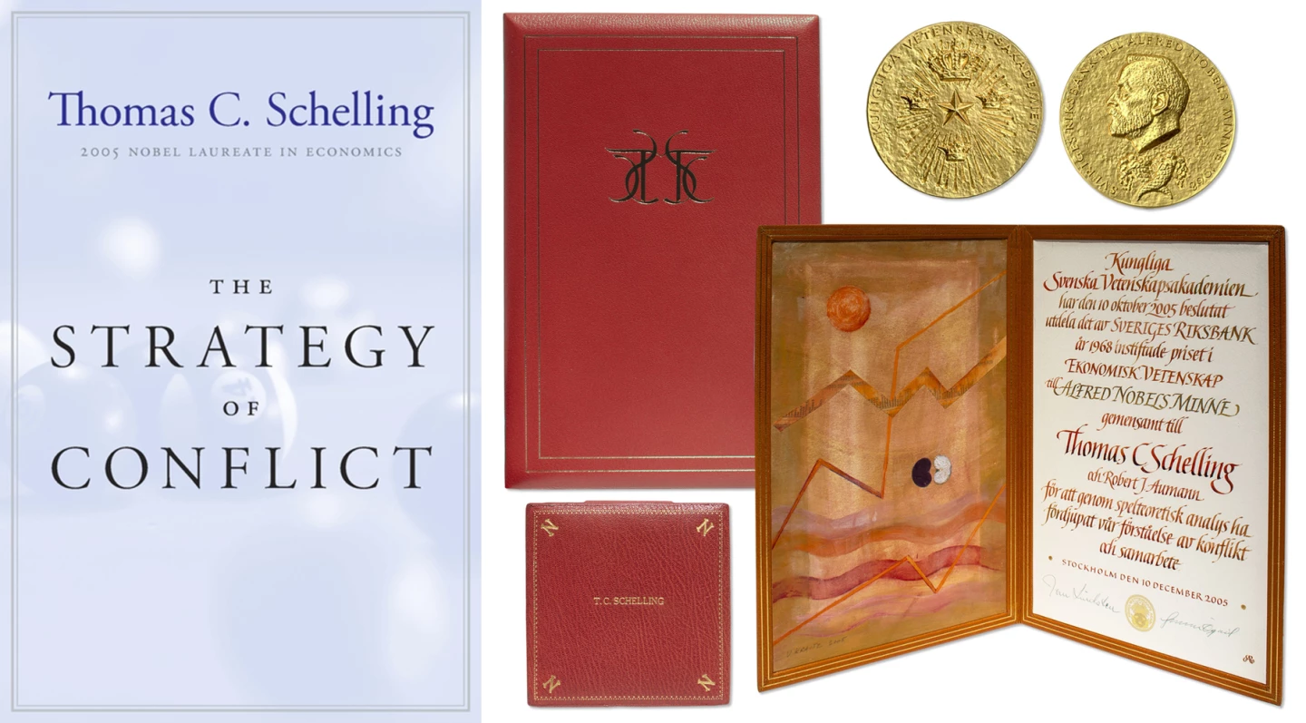 $187,500 | Thomas Schelling's Nobel Prize for game theory | Auction House: Nate D Sanders Sale price: US$187,500