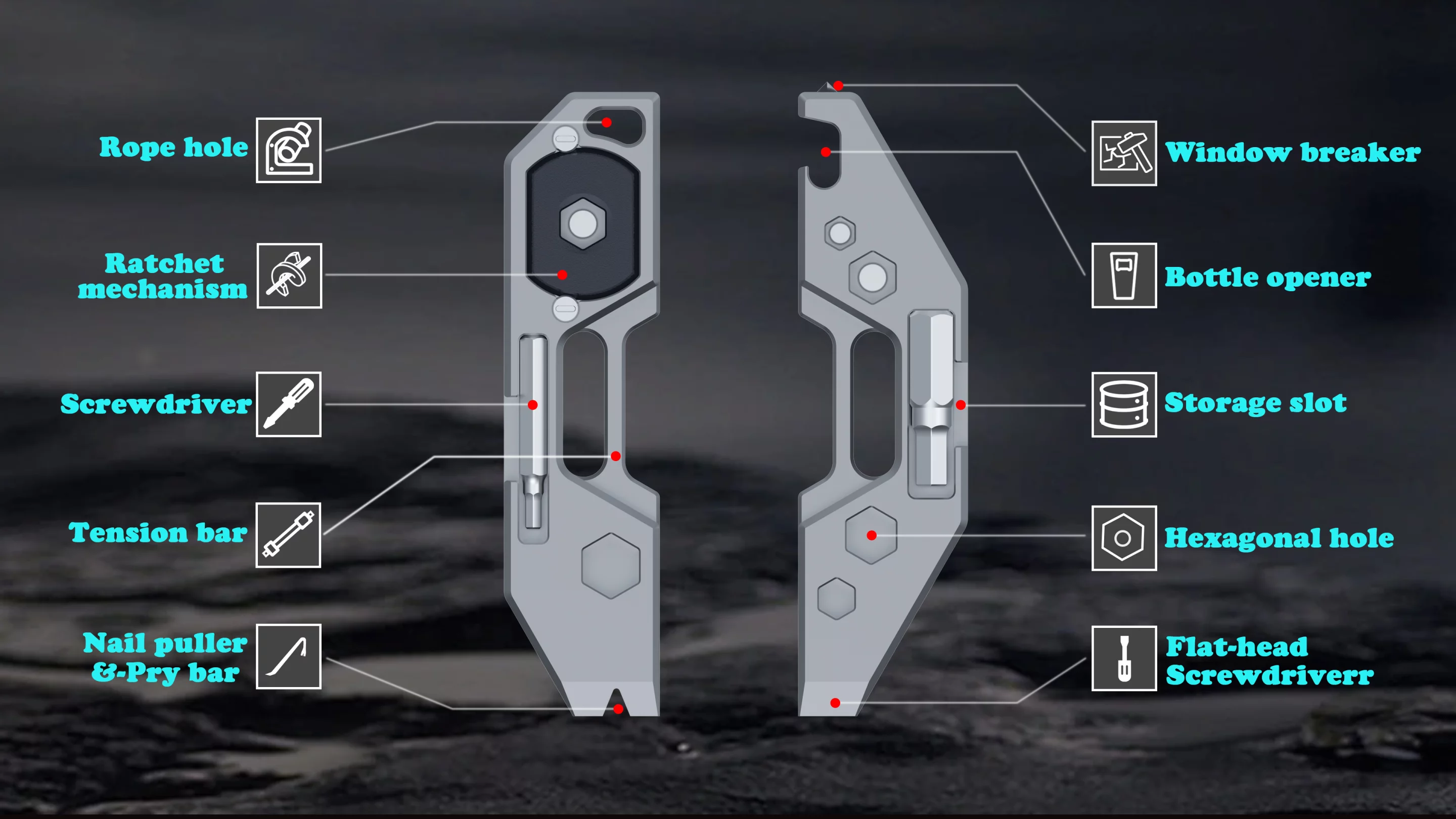 The Blade Shadow multitool has ... multiple tools