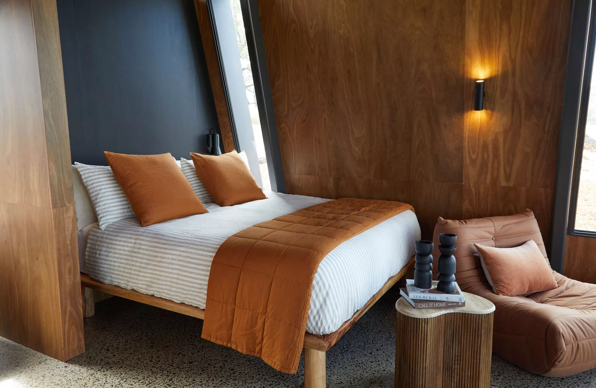 The Gilay Estate's bedroom area features a king-sized bed