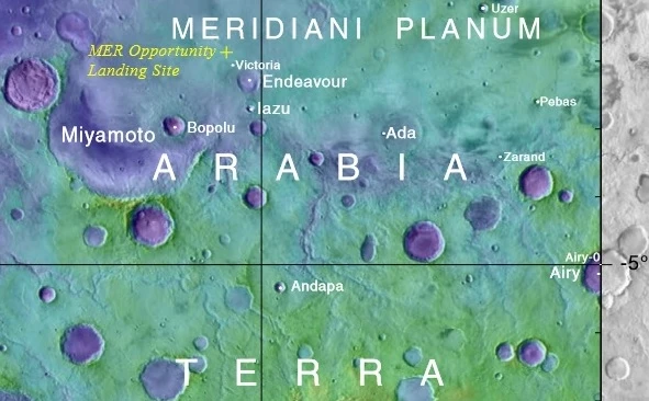 Map of Opportunity's landing site