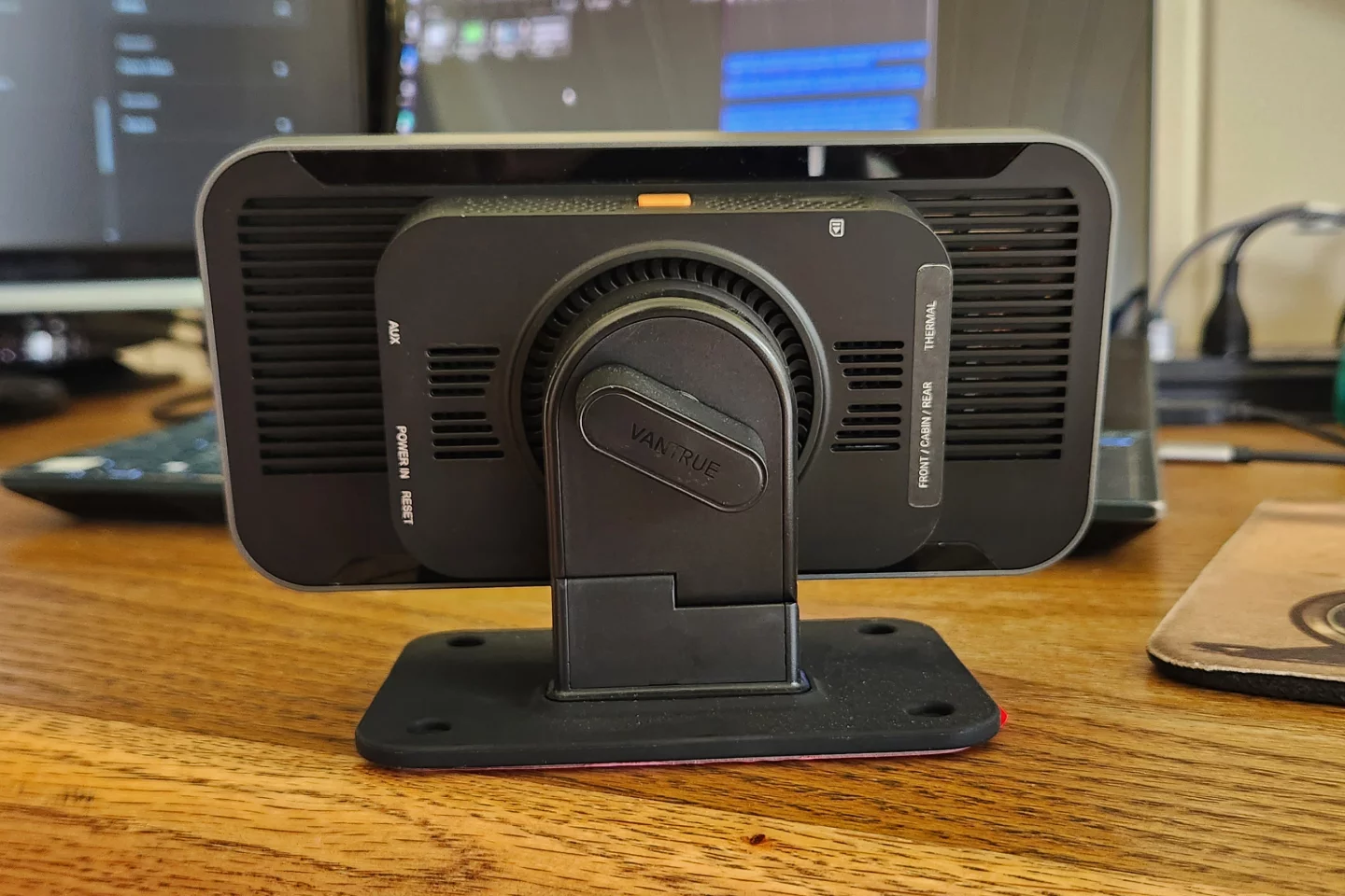 The backside of the display. It can be sticky mounted to your dash, or if you're feeling frisky, you can drill some holes to mount it