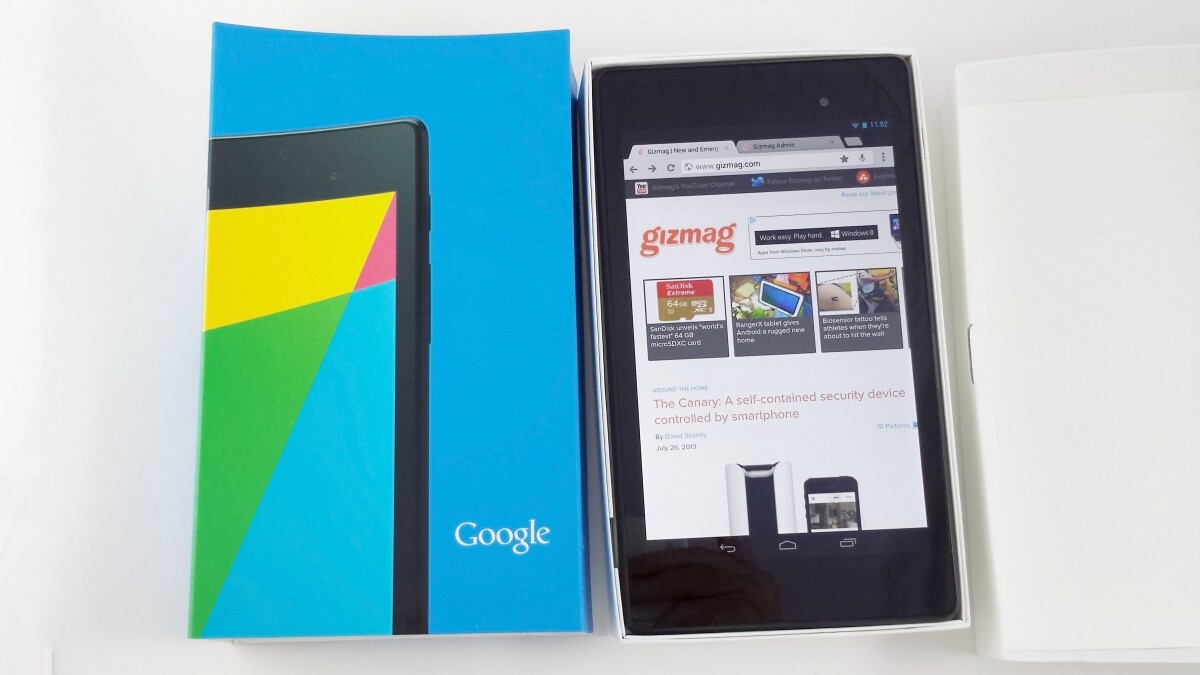 The Nexus 7, with its packaging