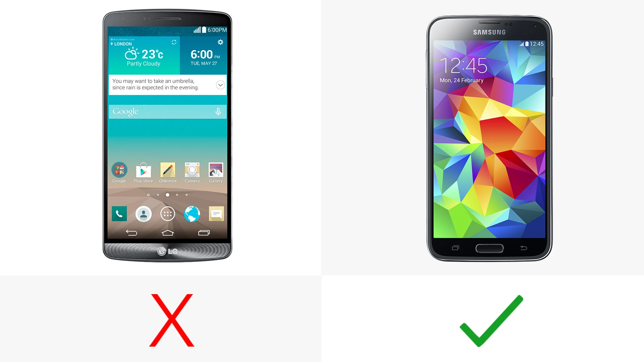 The GS5 also has a heart rate monitor (below its rear camera)