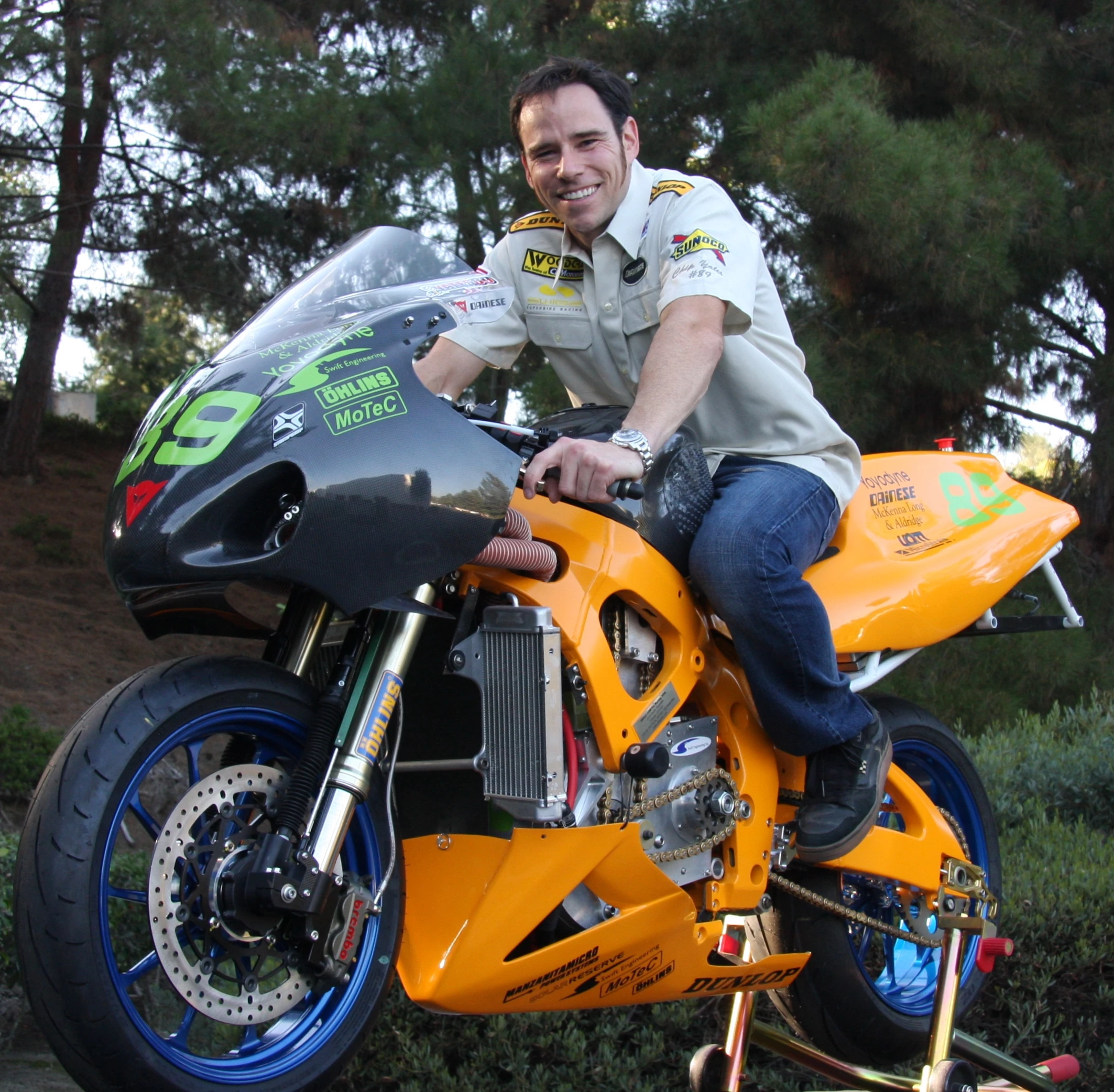 Chip Yates astride the SWIGZ electric superbike