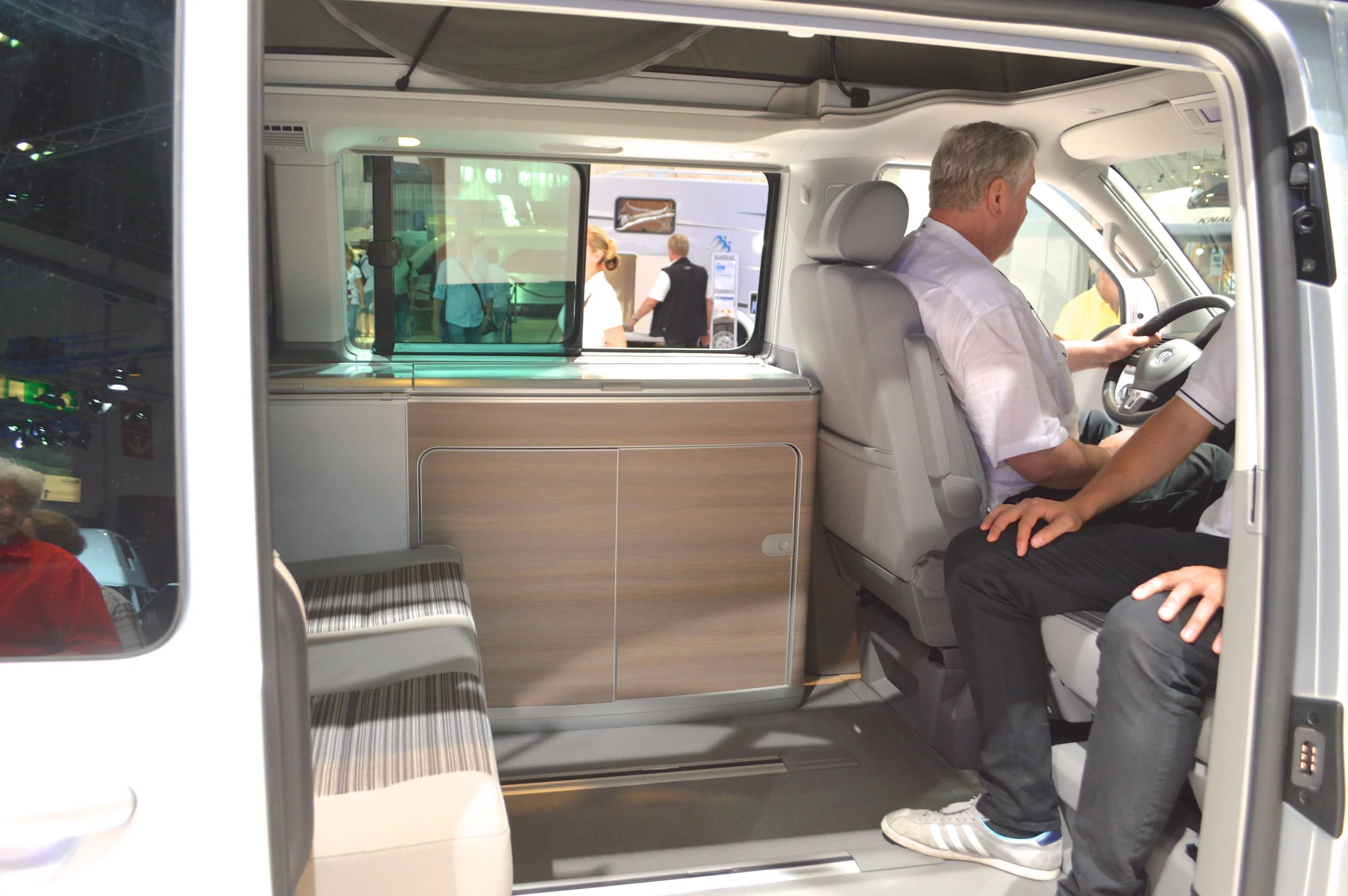 The Comfortline's front seats swivel around to serve as part of the living area