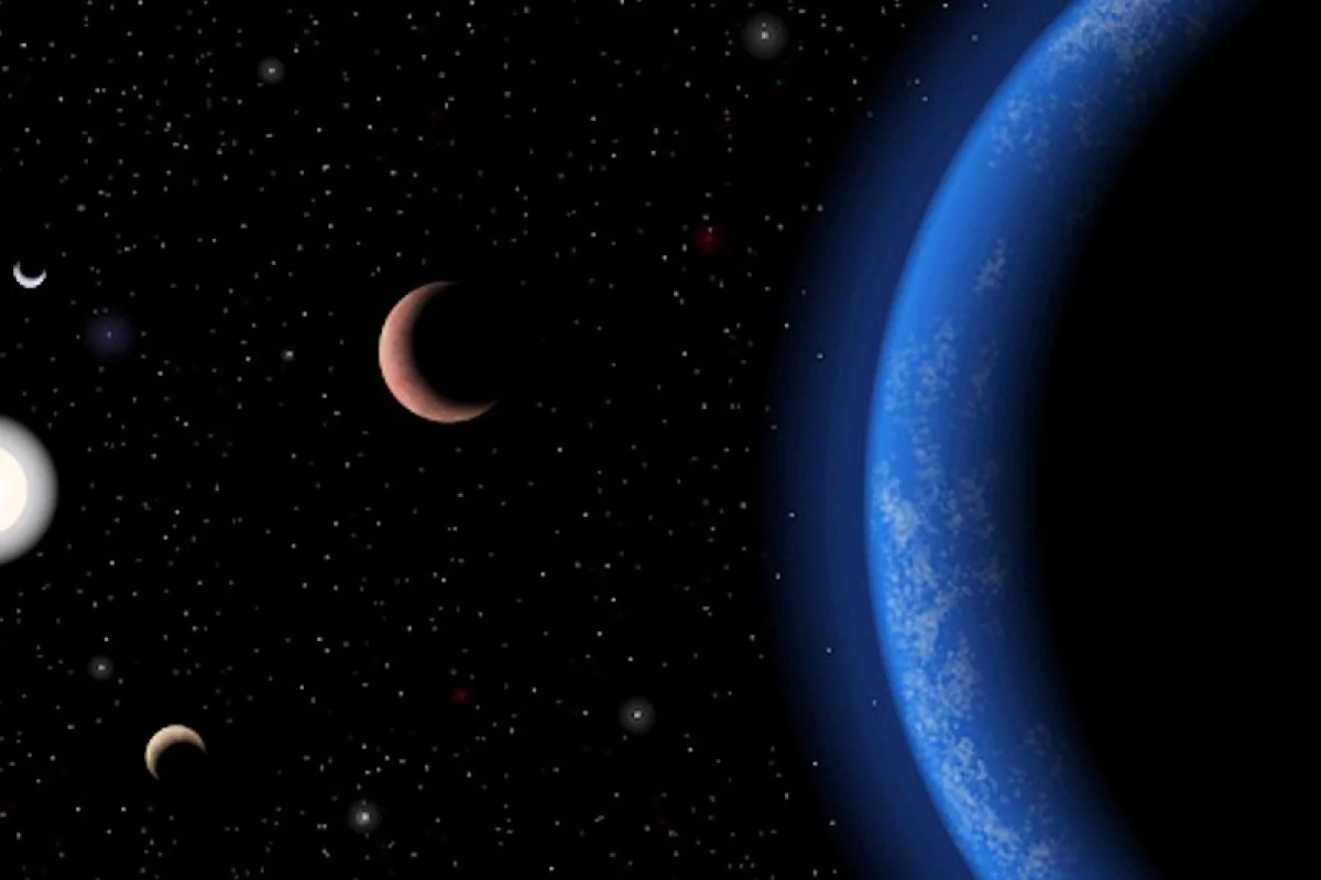 Artist's conception of the five-planet Tau Ceti system (Photo: J. Pinfield/RoPACS/University of Hertfordshire)