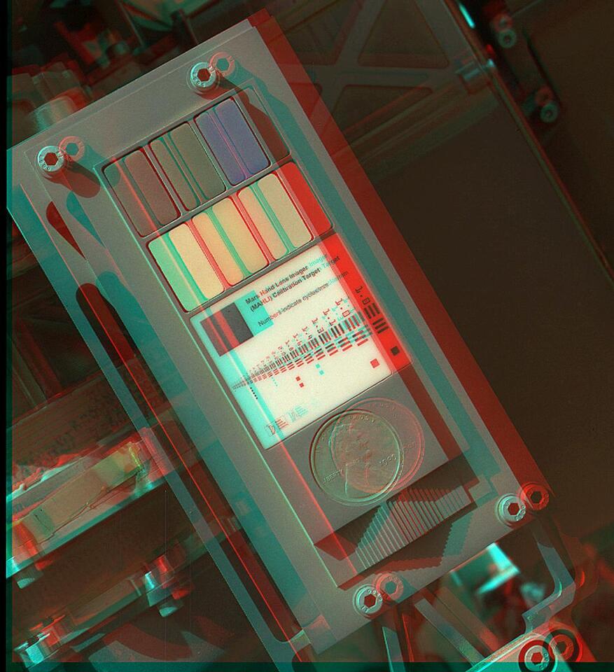 a 3D image of the calibration target (Image: NASA/JPL-Caltech/Malin Space Science Systems)