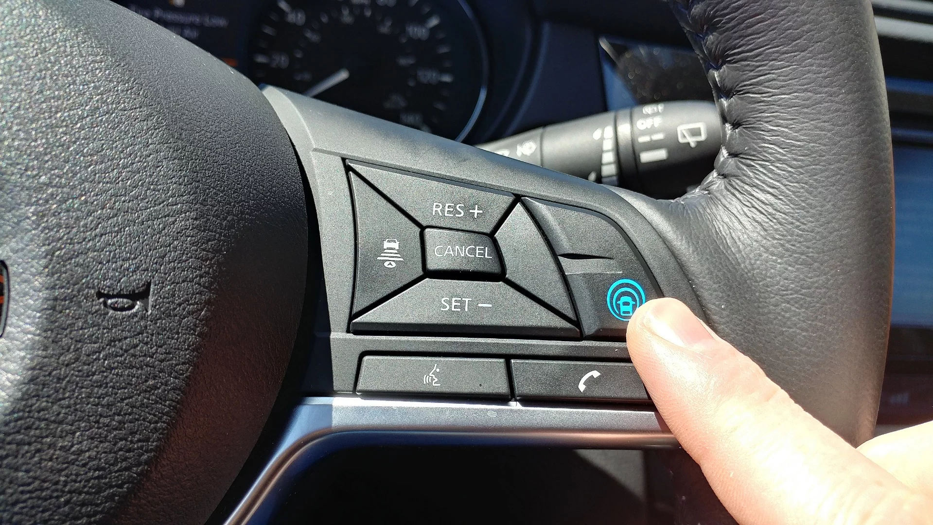 Nissan's ProPilot Assist is activated by pressing a button that also activates cruise control on the vehicle