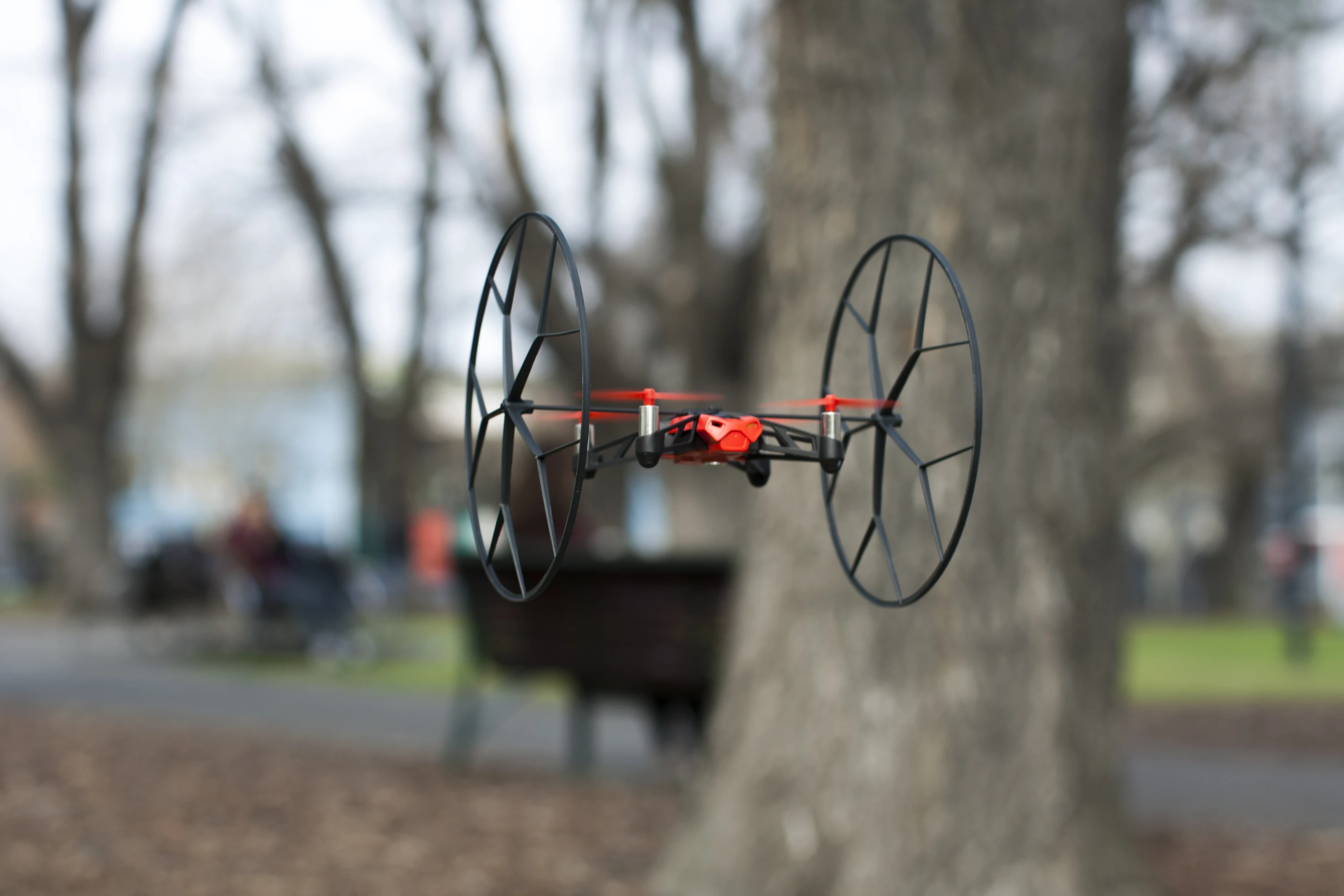 The wheels are optional, but they do serve to protect the drone and its plastic rotors from any walls, desk corners or body parts that will inevitably come into its path (Photo: Nick Lavars/Gizmag)