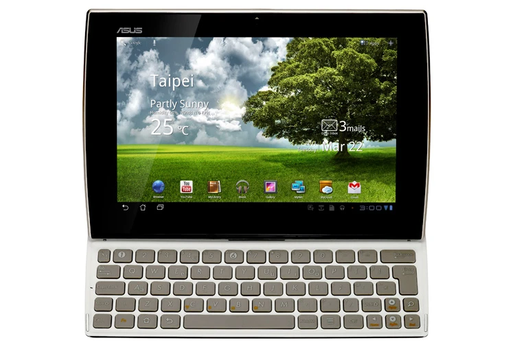 The ASUS Eee Pad Slider is a unique combination of tablet and notebook, featuring a sliding QWERTY keyboard