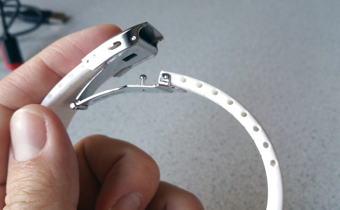 Unlike some other bracelet-type wearables, the Loop 2 uses a secure clasp that won't fall off through activity