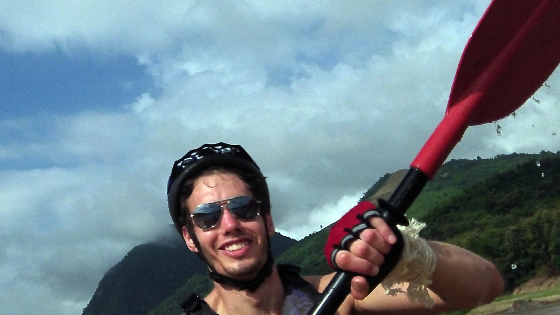 Josh snaps a pic of Nick over his shoulder - the smile says it all.